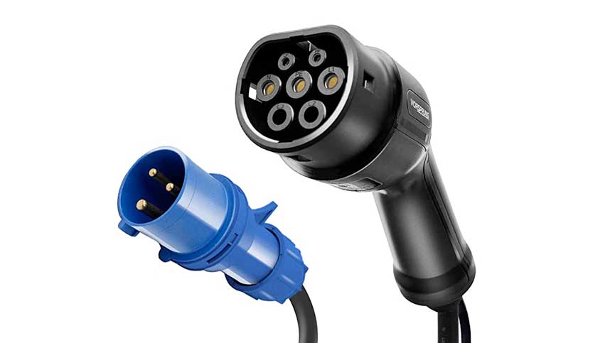 CEE to Type 2 EV Charger Cable